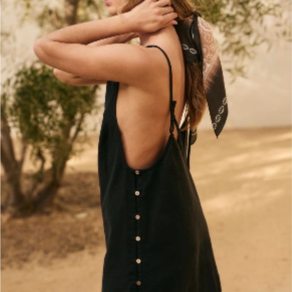 Free People Beach Side Cotton-Linen Mini Dress